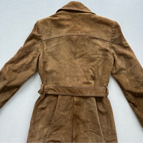 Vintage Belted Suede Trench - Picture 8 of 9